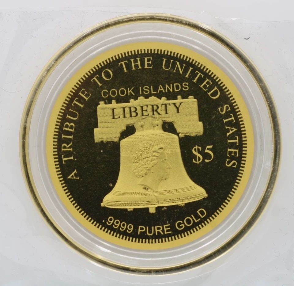 2023 COOK ISLANDS $5 STATUE OF LIBERTY .9999 PURE GOLD COIN W/ POUCH: 2023 COOK ISLANDS $5 STATUE OF LIBERTY .9999 PURE GOLD COIN W/ POUCH Description 2023 Cook Islands $5 Statue of Liberty .9999 Pure Gold Coin w/ Pouch Coin is in uncirculated condition. The listing is 