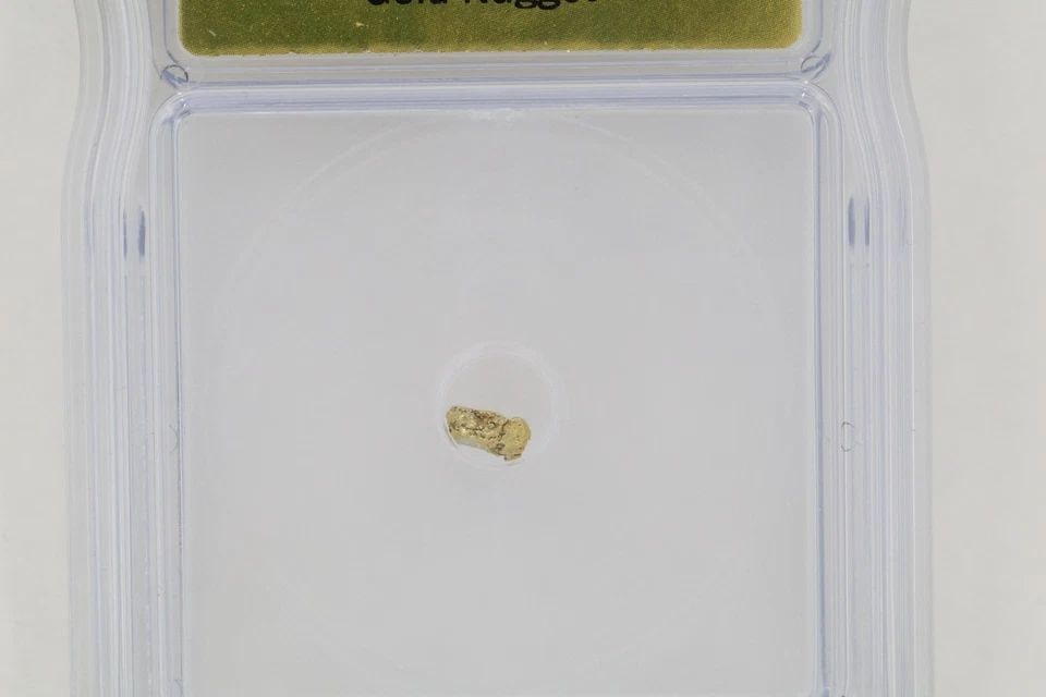 ICG GRADED CERTIFIED GENUINE NATURAL GOLD NUGGET 0.35 GRAMS SLABBED (1 of 2)