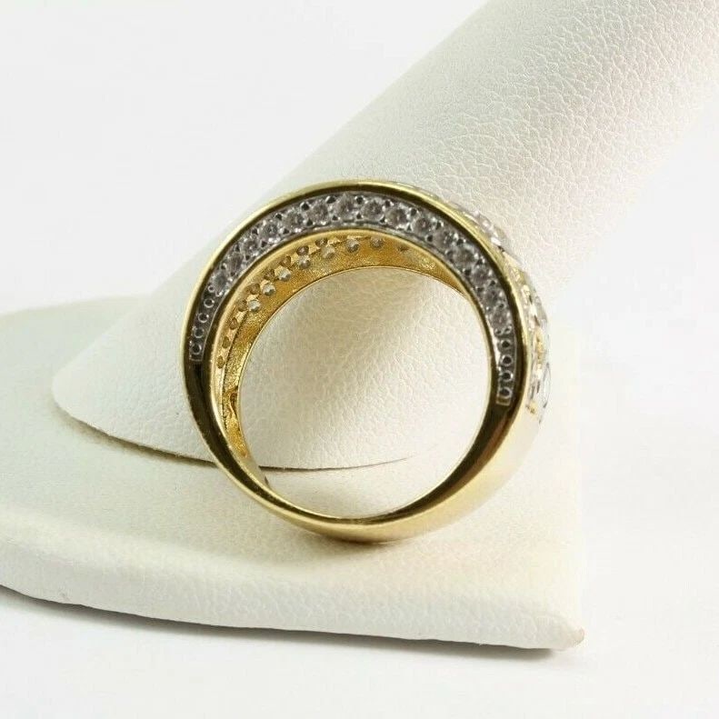 925 JCL CN GOLD TONE WITH CUBIC ZIRCONIA RING SIZE 7.5 WIDTH 11.3 MM FREE SHIP! (1 of 2)