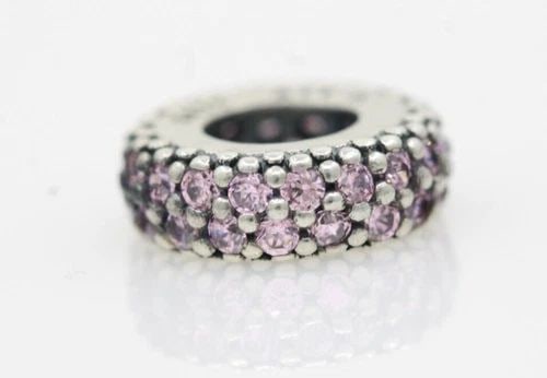 PANDORA STERLING SILVER PINK SPACER CHARM 791359PCZ 1.2 GRAMS (1 of 1)