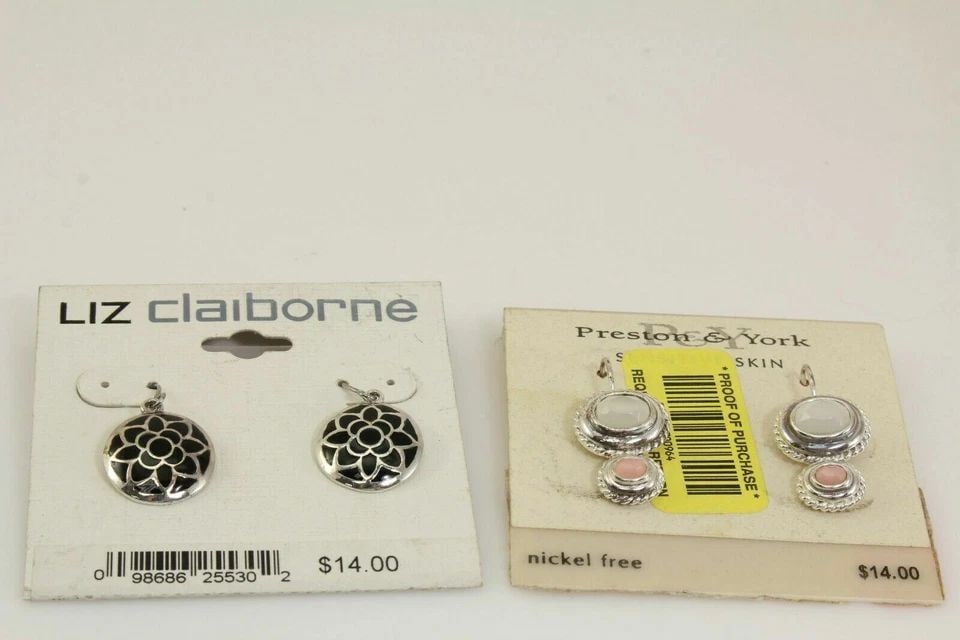 NEW PACKAGED LOT OF 5 EARRINGS: CHEROKEE, ELLEN TRACY, LIZ CLAIBORNE, & MORE FS! (1 of 1)