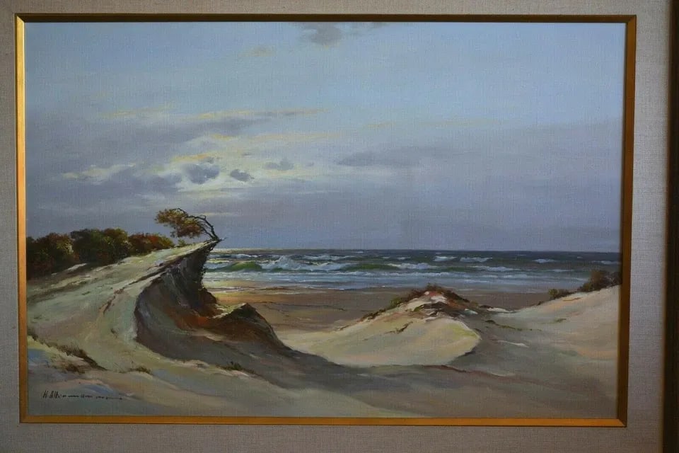 HORST ALTERMANN (1925-1978) - LG OIL COASTAL SEASCAPE PAINTING COASTAL BEACH (1 of 2)