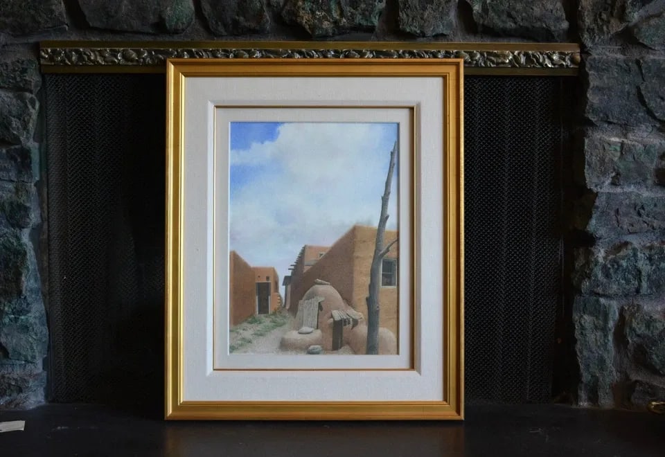 ROD CRAIG - ORIGINAL WATERCOLOR PAINTING TAOS PUEBLO ORNO OVEN NEW MEXICO FRAMED (1 of 2)