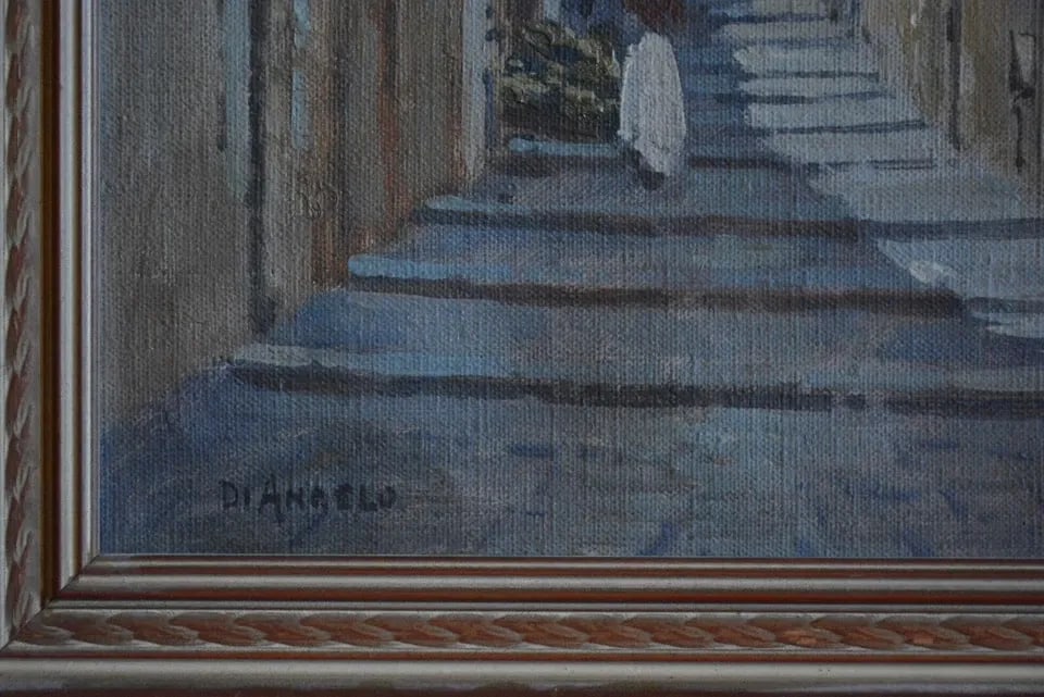 PASQUALE D'ANGELO (1896-1955) VINTAGE OIL PAINTING ITALY STREET SCENE - FRAMED (1 of 2)