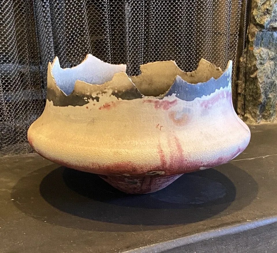 JEFFREY PERKINS - CONTEMPORARY RAKU CERAMIC ART POTTERY POT - SEDONA - 15" (1 of 2)