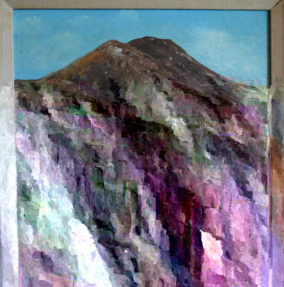 ELIZABETH B. MOORE - DESERT LANDSCAPE PAINTING TUCSON ARIZONA - "LONELY FENCE" (1 of 2)