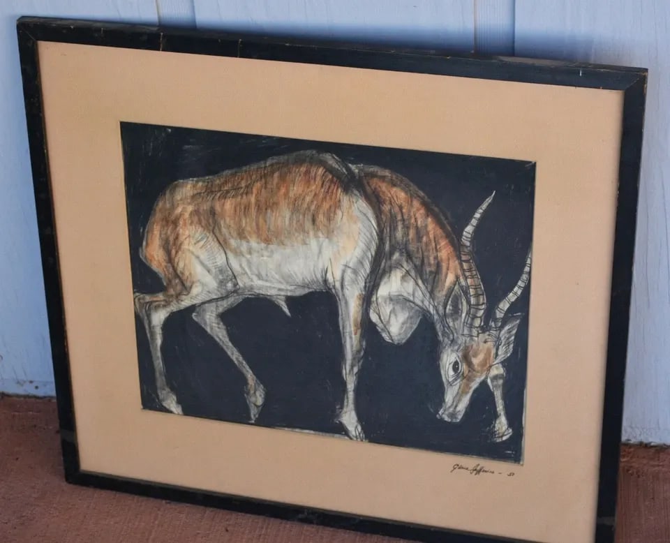 GLORIA JEFFRIES - COLORED DRAWING - AFRICAN ANTELOPE ELAND (1 of 2)
