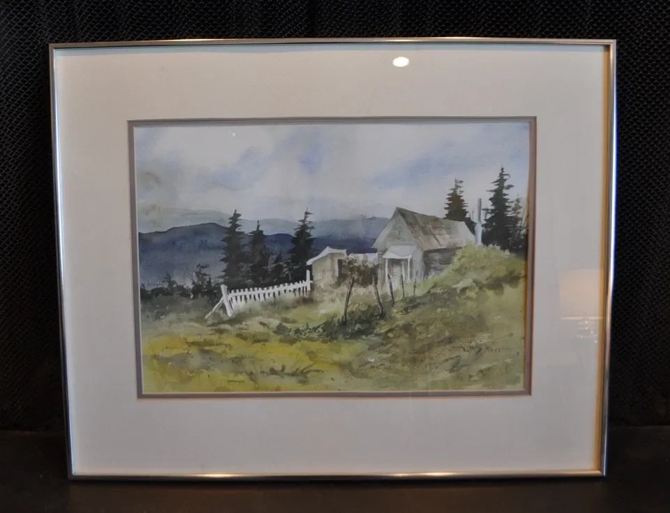 WATERCOLOR LANDSCAPE PAINTING - TAOS NEW MEXICO OLD FARMHOUSE - PHYLLIS MEYER (1 of 2)