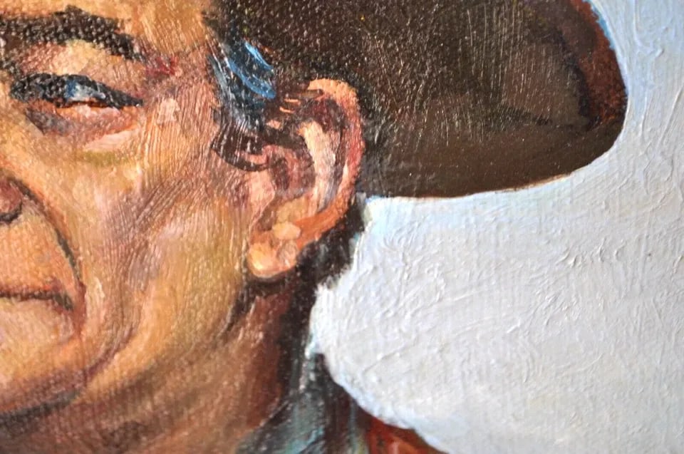 ORIGINAL PAINTING - JOHN WAYNE IN THE WILD WEST WITH SHOTGUN - MAIRS - FRAMED (1 of 2)