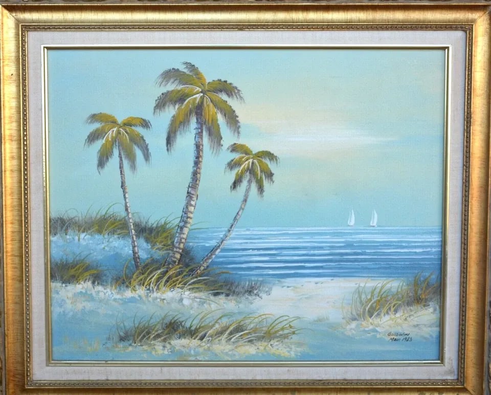 GOODWIN - OIL PAINTING MAUI HAWAII TROPICAL COASTAL BEACH LANDSCAPE (1 of 2)