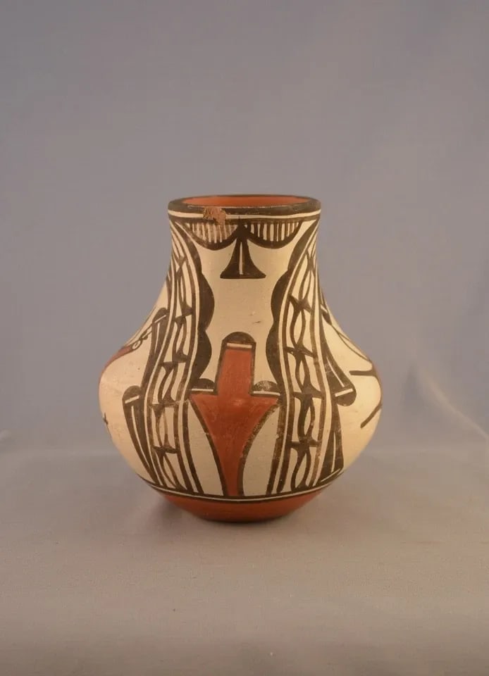 ELIZABETH MEDINA - ZIA OLLA POTTERY VASE - PUEBLO BIRD DESIGN - 5 1/2" TALL (1 of 2)