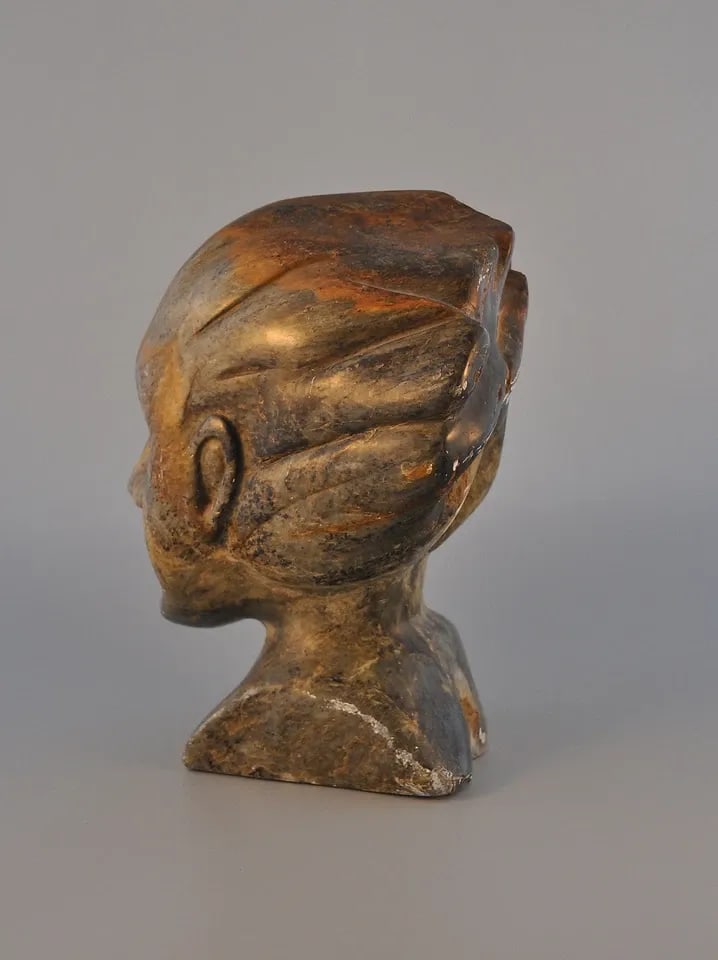 VINTAGE ALASKAN CARVING NORTHWEST COAST - BUST - 9 3/4" TALL: VINTAGE ALASKAN CARVING NORTHWEST COAST - BUST - 9 3/4" TALL Item Description: This is an original carving of a Native Alaskan. I purchased this recently at an old estate sale on a trip to Alaska. The
