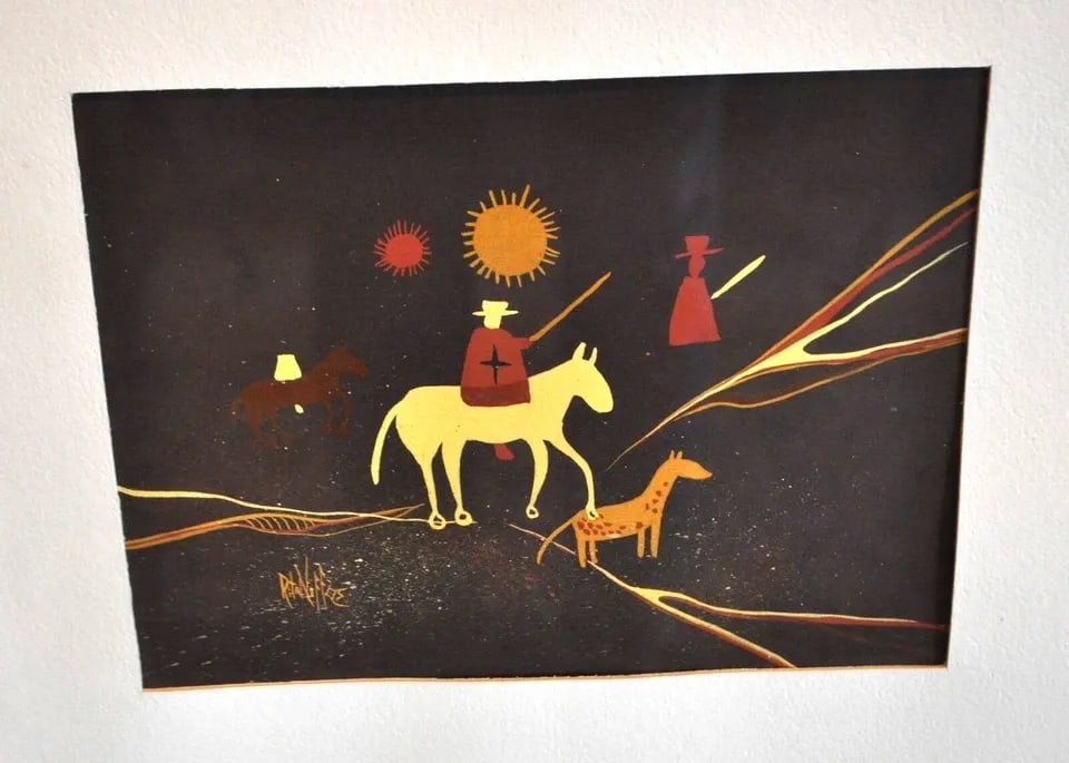 SPANISH HORSEMEN CANYON DE CHELLY - HOHOKAM POTTERY FLUTE PLAYER - ARROWHEADS (1 of 2)