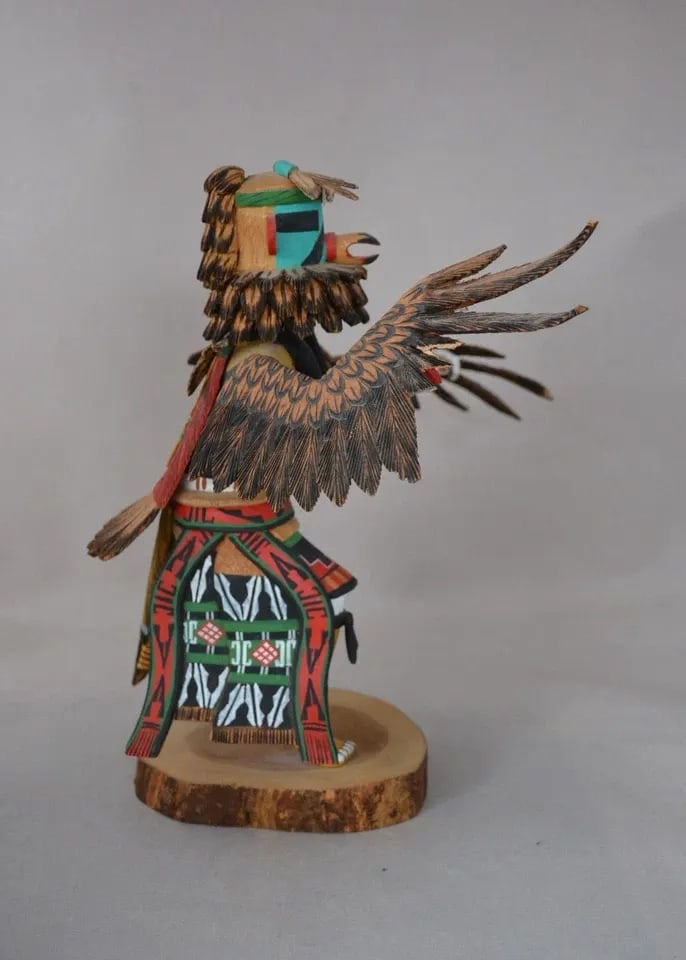 VINTAGE HOPI KACHINA - EAGLE KACHINA - RON DUWYENIE - 9" TALL (1 of 2)