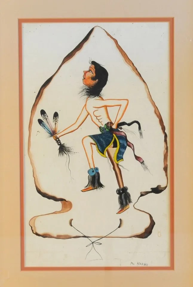 ORIGINAL PAINTING OF YOUNG NATIVE AMERICAN DANCER - NAKAI (1 of 2)
