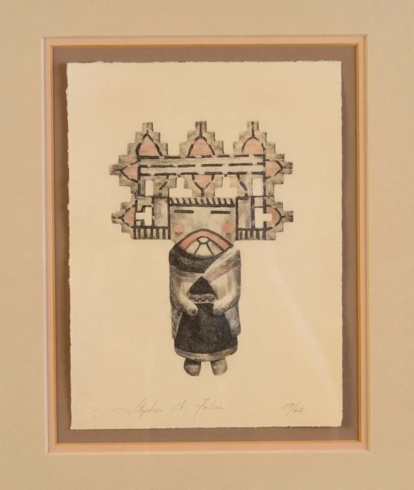 FRAMED HOPI MAIDEN KACHINA LMTD ED. LITHOGRAPH PRINT - SIGNED STEPHEN D. FORBIS (1 of 2)