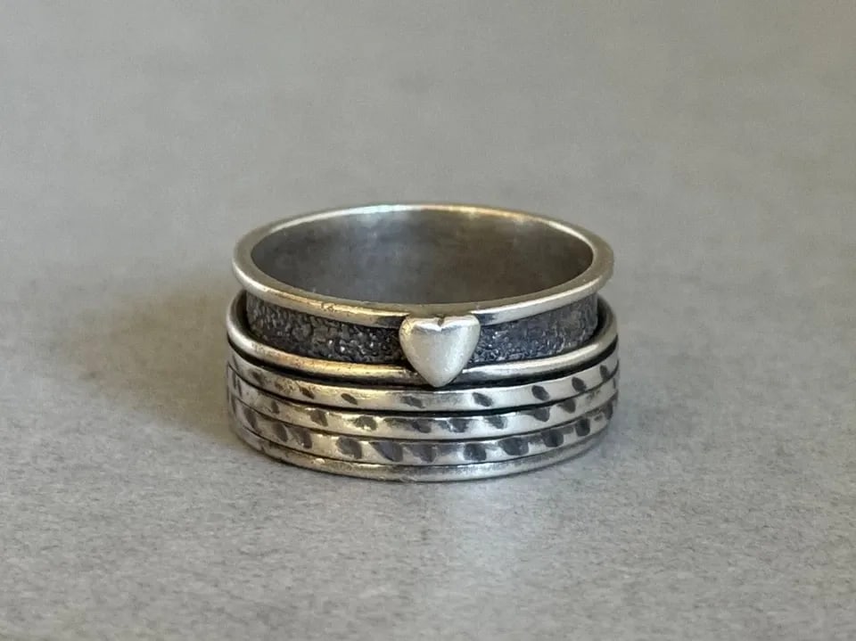 UNUSED NAVAJO STERLING SILVER WITH KINGMAN TURQUOISE NELSON JIM RING SZ 10 (1 of 2)