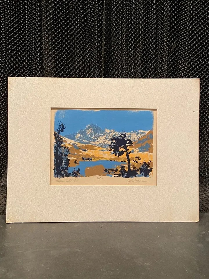 JOHN MOSIMAN 1931-2012 - SERIGRAPH PRINT OF ASPEN CO - SIGNED TITLED - 31/75 (1 of 2)