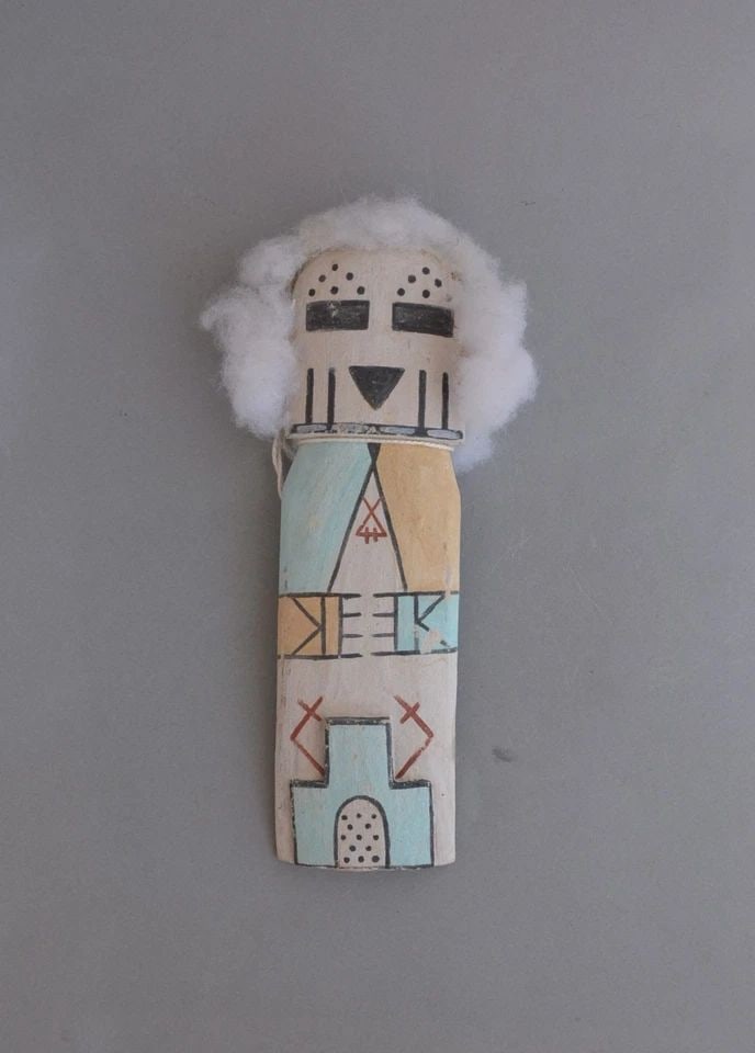 VINTAGE HOPI FLAT KACHINA DOLL - GRANDFATHER - 8" TALL (1 of 2)