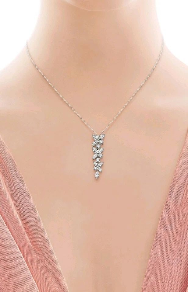 TIFFANY & CO. VICTORIA MIXED CLUSTER DROP PENDANT 2.12CT. F-VS: TIFFANY & CO. VICTORIA MIXED CLUSTER DROP PENDANT 2.12CT. F-VS Inspired by the fire and radiance of our superlative diamonds, Tiffany Victoria uses a unique combination of cuts for a distinctly romant