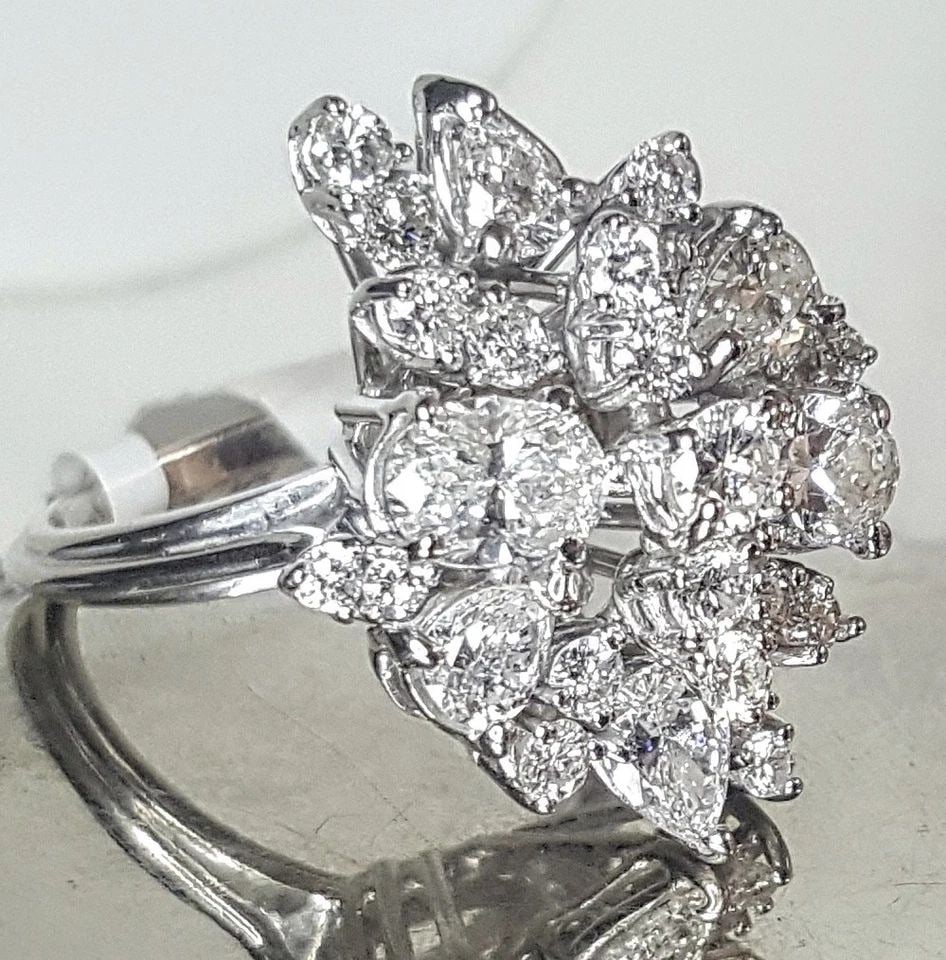 18K WHITE GOLD RING 4.55CT NATURAL DIAMOND SI1-H (1 of 2)