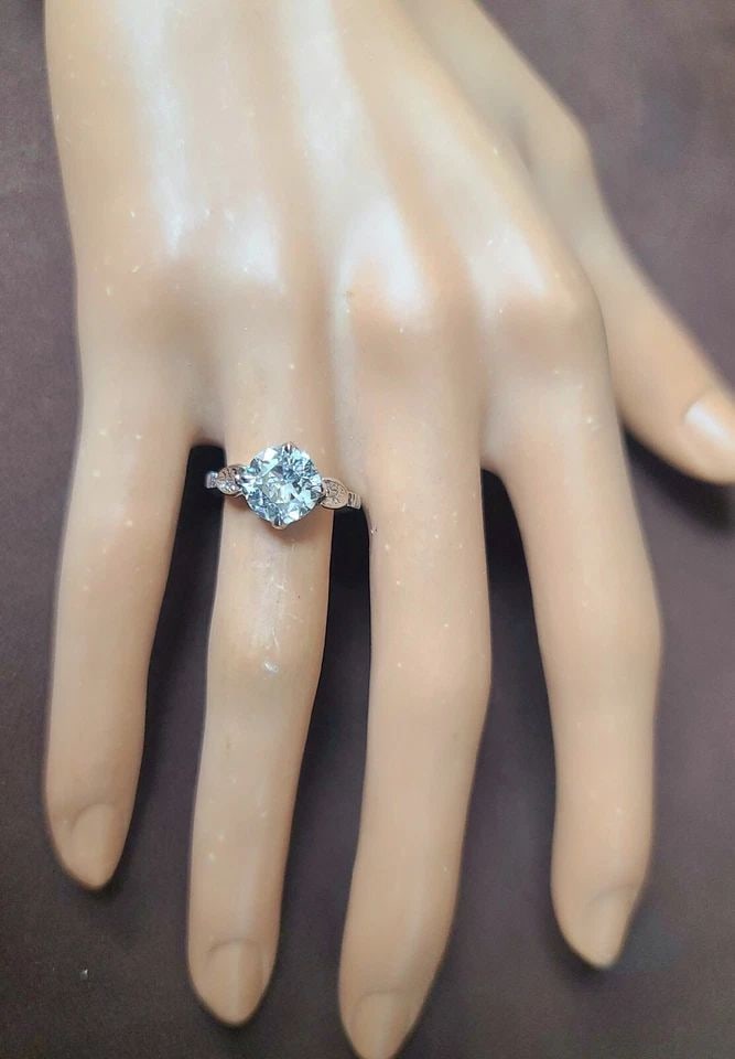 PLATINUM VINTAGE ENGAGEMENT RING 1.63CT. NATURAL ROUND DIAMOND CIRCA 1930'S: 2.25CT. PALLADIUM VINTAGE ENGAGEMENT RING NATURAL EURO CUT ROUND DIAMOND GIA Gorgeous art deco filigree Platinum & palladium Engagement ring circ 1900s center natural old euro cut round Diamond weight