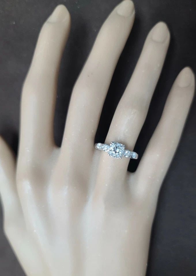 VINTAGE 14K WHITE GOLD ENGAGEMENT RING 1.02CT. NATURAL OLD EURO CUT DIAMOND 1930 (1 of 2)