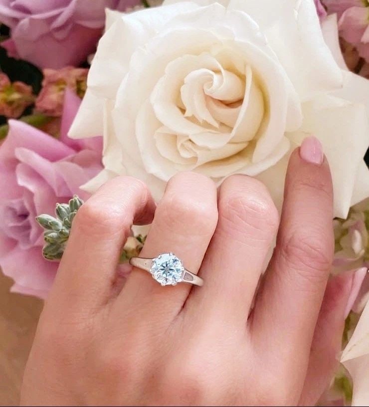 PLATINUM VINTAGE ENGAGEMENT RING 1.02CT. NATURAL ROUND CUT DIAMOND GIA CERT (1 of 2)