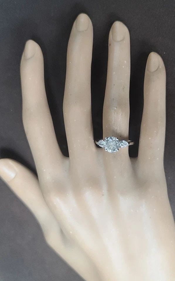VINTAGE PLATINUM ENGAGEMENT RING 2.03CT.NATURAL ROUND SHAPE DIAMOND CIRC 1950'S (1 of 2)