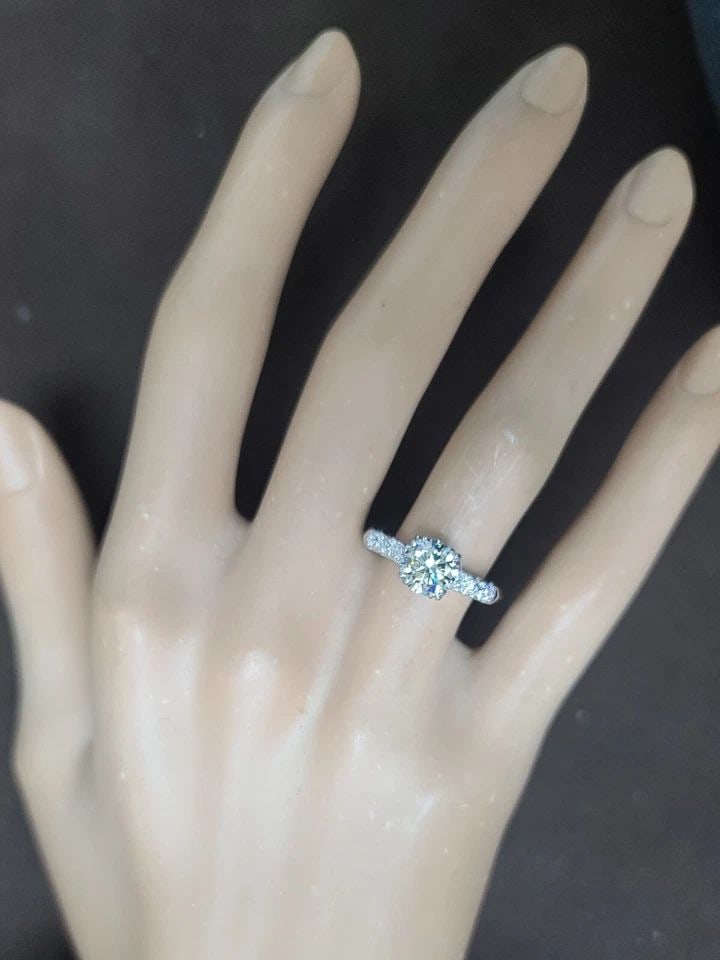 VINTAGE PLATINUM ENGAGEMENT RING 1.22CT.NATURAL OLD EURO ROUND CUT DIAMOND (1 of 2)