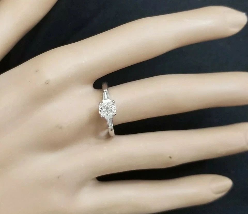 PLATINUM VINTAGE ENGAGEMENT RING CUSHION CUT DIAMOND 0.80CT I-SI1 GIA CERT. (1 of 2)