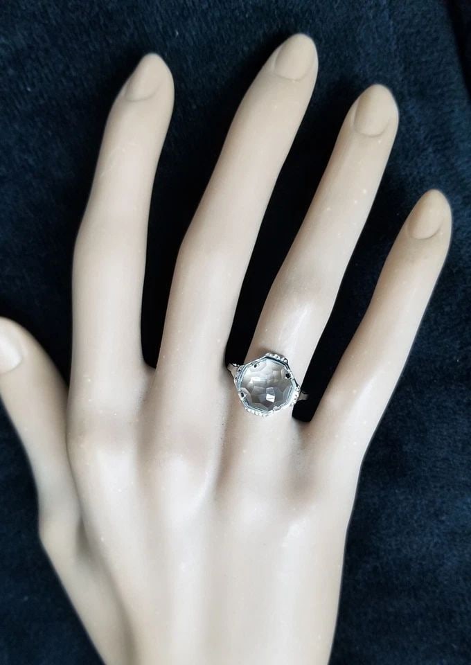 VINTAGE PLATINUM ENGAGEMENT RING 2.49CT. NATURAL AQUAMARINE OCTAGON ROSE CUT: VINTAGE PLATINUM ENGAGEMENT RING 2.49CT. NATURAL AQUAMARINE OCTAGON ROSE CUT This is a beautiful vintage platinum engagement ring with a stunning 2.49CT natural aquamarine octagon rose cut gemstone. T