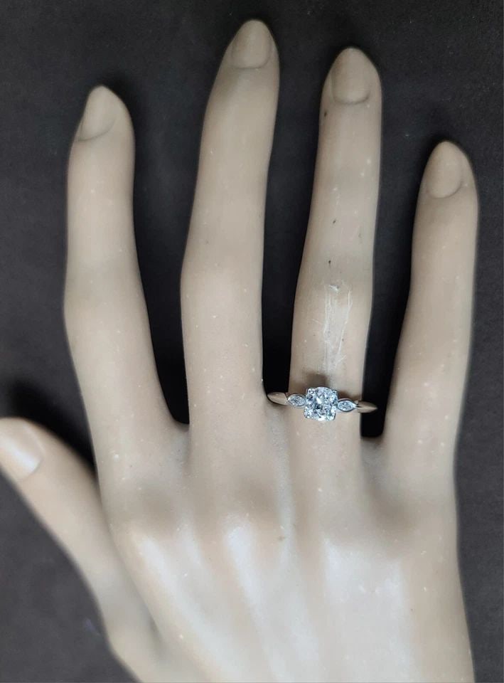 VINTAGE PLATINUM ENGAGEMENT RING 0.54CT.NATURAL OLD EURO ROUND CUT DIAMOND 1930': VINTAGE PLATINUM ENGAGEMENT RING 0.54CT.NATURAL OLD EURO ROUND CUT DIAMOND 1930' This vintage platinum engagement ring boasts a stunning 0.54CT. natural old euro round cut diamond set in a solitaire s
