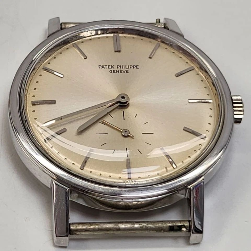 VERY RARE PATEK PHILIPPE CALATRAVA 35 MM STEEL AUTOMATIC WATCH 3466 CIRCA 1960: VERY RARE PATEK PHILIPPE CALATRAVA 35 MM STEEL AUTOMATIC WATCH 3466 CIRCA Manufacturer Patek Philippe Category Calatrava Reference Number 3466 Additional Keywords VERY RARE circa 1960 Bezel Smooth Bez