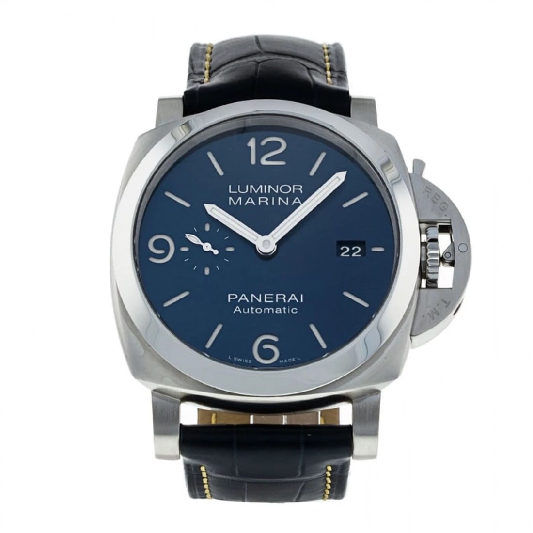 NEW PANERAI LUMINOR MARINA BLUE 44 MM STEEL AUTOMATIC WATCH PAM01313 PAM 1313 - 2