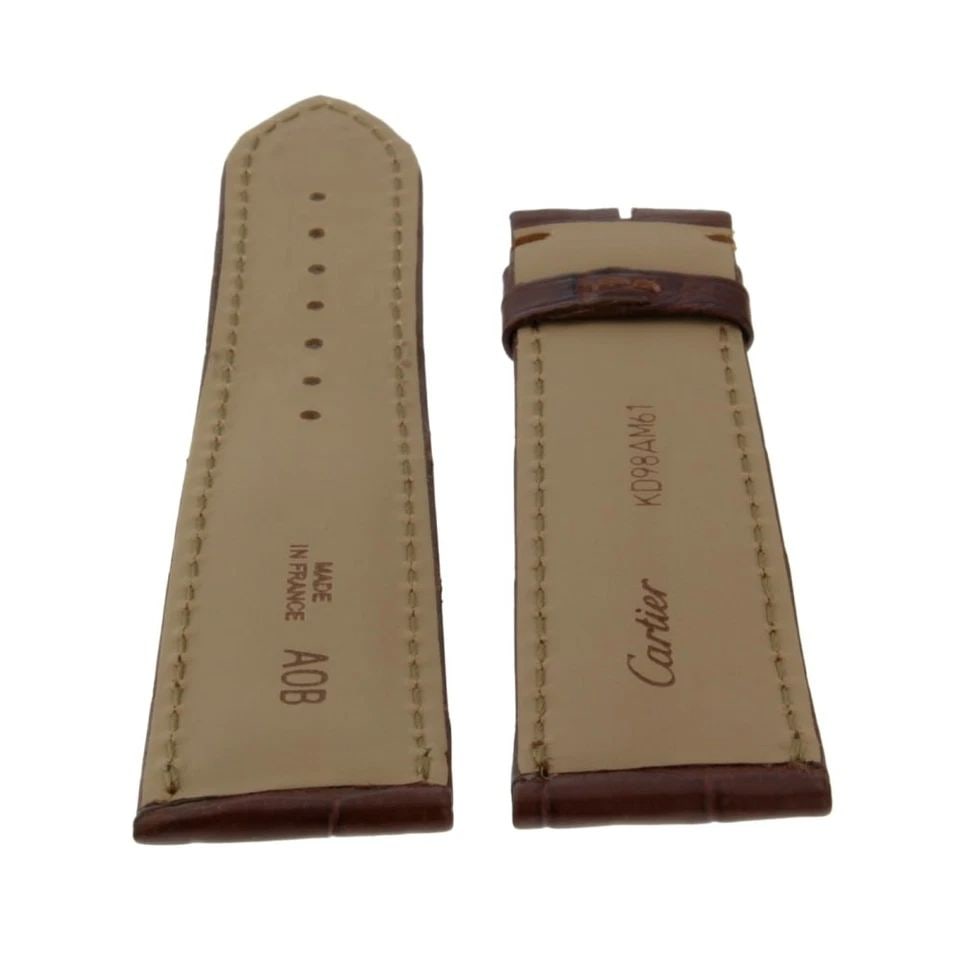 CARTIER STRAP GENUINE ALLIGATOR WHITE MID-SIZE 22X18MM FACTORY NEVER WORN (1 of 2)