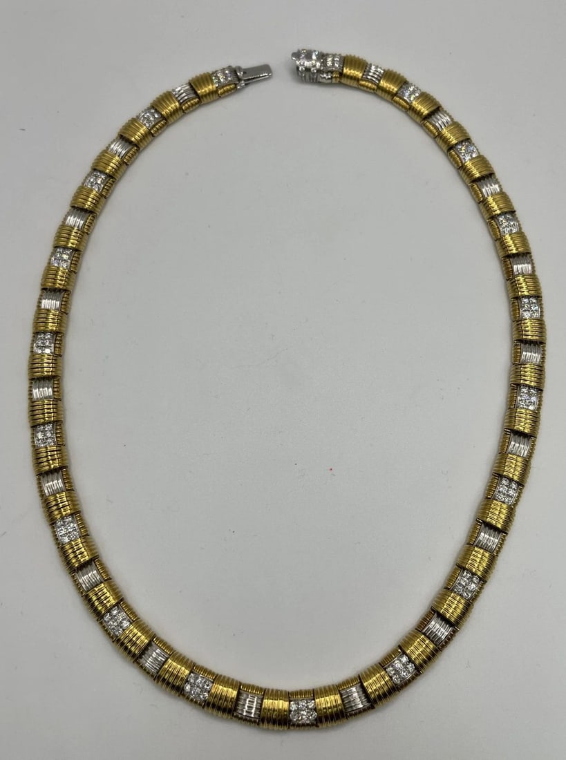 ROBERTO COIN 18K YELLOW GOLD DIAMOND NECKLACE 74.4 G (1 of 2)