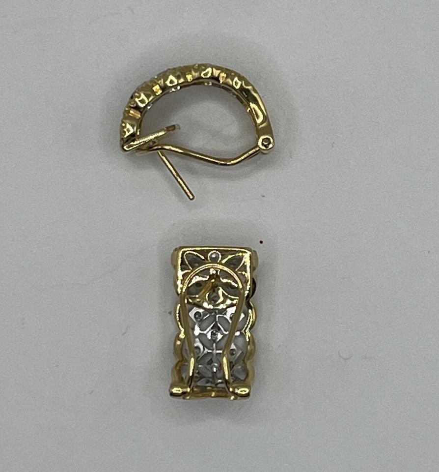DIAMOND TWO-COLOR GOLD FILIGREE EARRINGS (1 of 1)