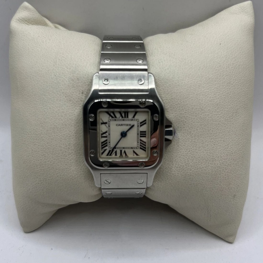 CARTIER SANTOS 23 MM STAINLESS STEEL QUARTZ WOMEN'S WATCH SMALL - 1565: CARTIER SANTOS 23 MM STAINLESS STEEL QUARTZ WOMEN'S WATCH SMALL - 1565 CARTIER SANTOS 23 MM STAINLESS STEEL QUARTZ WOMEN'S WATCH SMALL - 1565 Cartier 23mm Santos Stainless Steel Quartz Ladies Small Wa