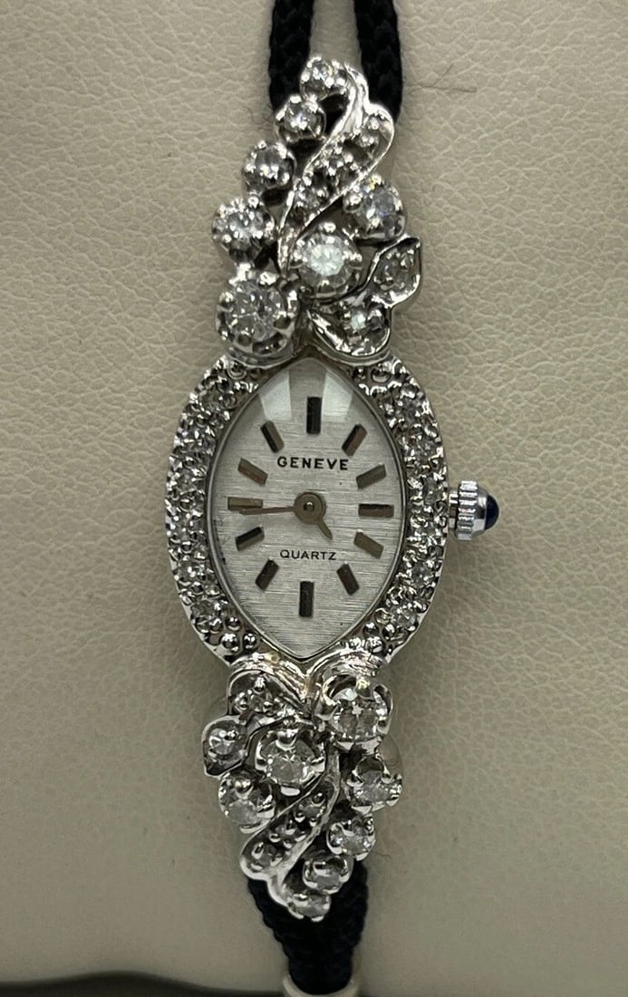 GENEVE LADIES DIAMOND AND 14K WHITE GOLD WATCH (1 of 2)