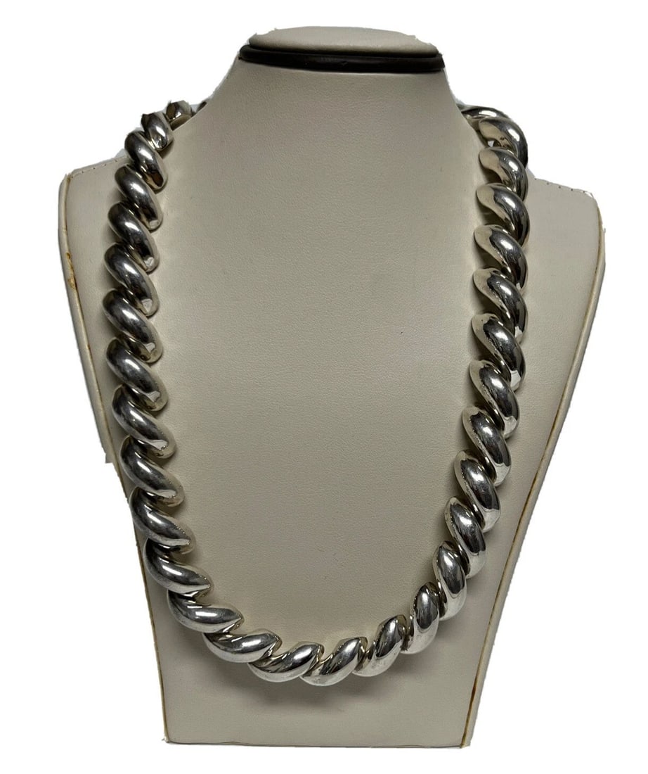 STERLING SILVER MACARONI 18" NECKLACE (1 of 2)