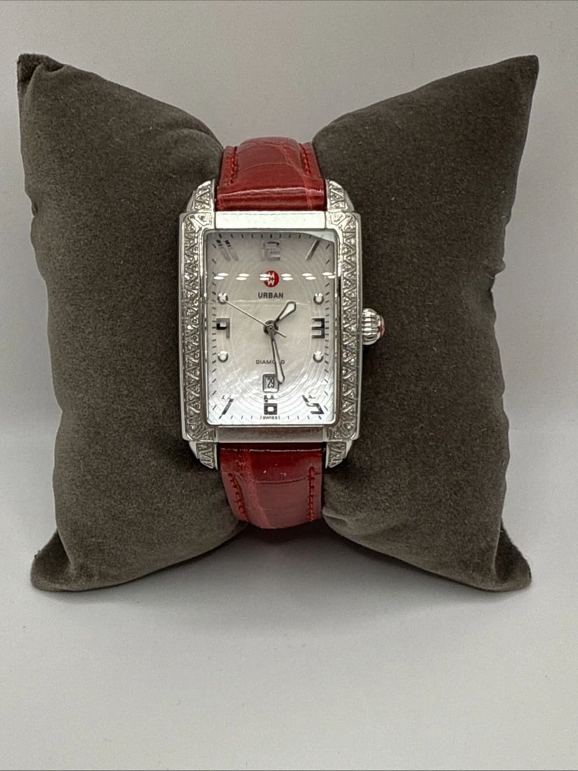 MICHELE DIAMOND CRYSTAL HEAD WATCH MILOU STYLE WITH 2 ADDITIONAL BANDS (1 of 1)
