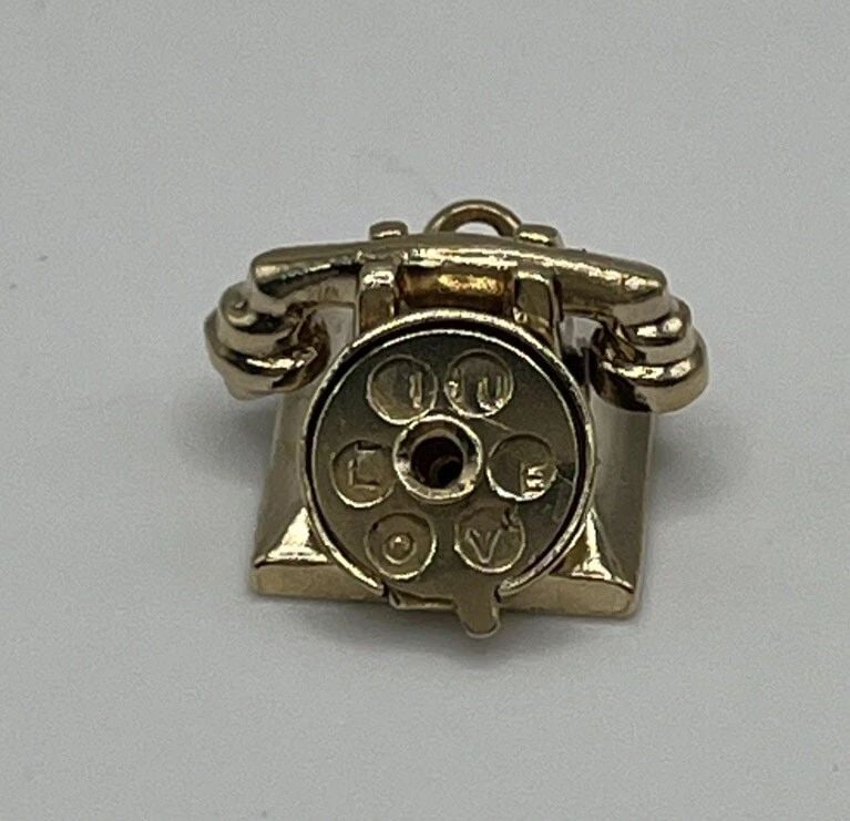 14K YELLOW GOLD TELEPHONE CHARM (1 of 2)