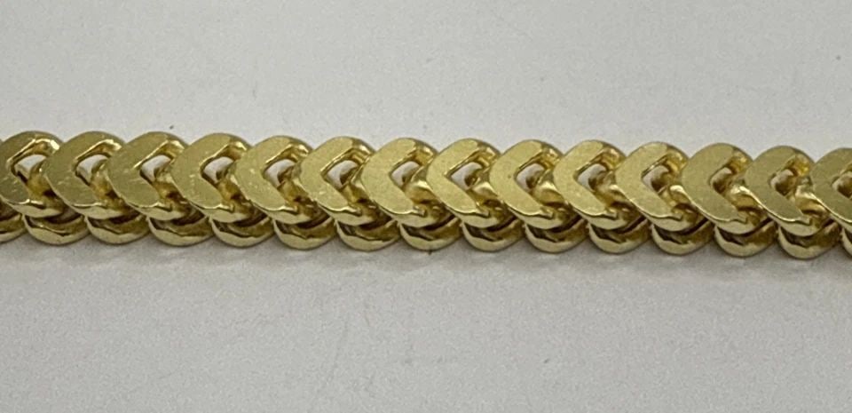 STERLING SILVER GOLD COLOR NECKLACE 24" FRANCO LINK (1 of 1)