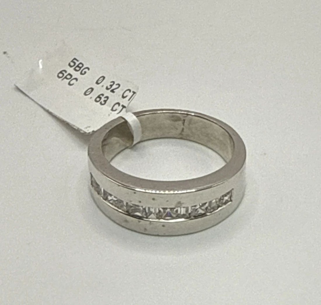 STERLING SILVER BAND WITH CZ STONES (1 of 2)