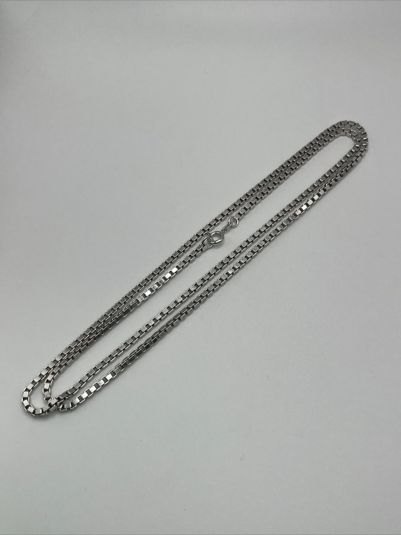 32" BOX CHAIN STERLING SILVER NECKLACE 41.4 GRAMS (1 of 2)