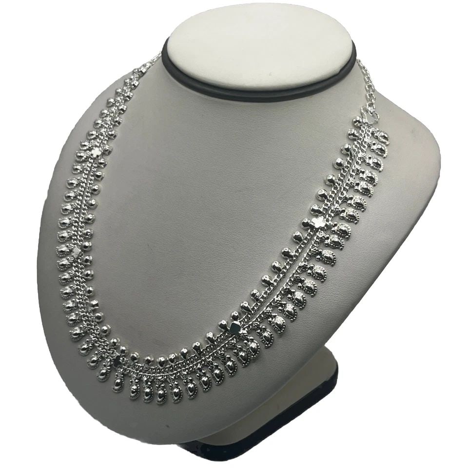 INDIA STERLING SILVER 18" ADJUSTABLE BEAD NECKLACE (1 of 1)