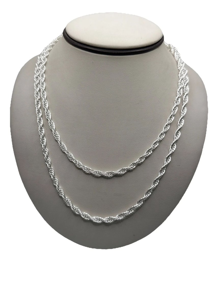 36" STERLING SILVER ROPE CHAIN 31.6 GRAMS (1 of 2)