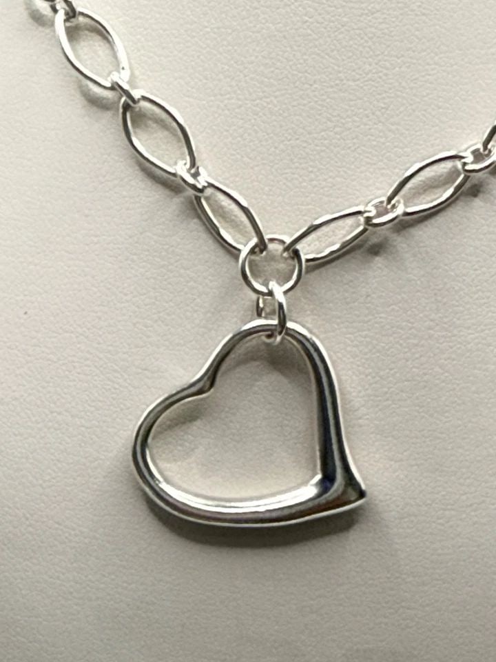 STERLING SILVER HEART/LOVE PENDANT WITH 16" CHAIN 20.8 GRAMS (1 of 1)