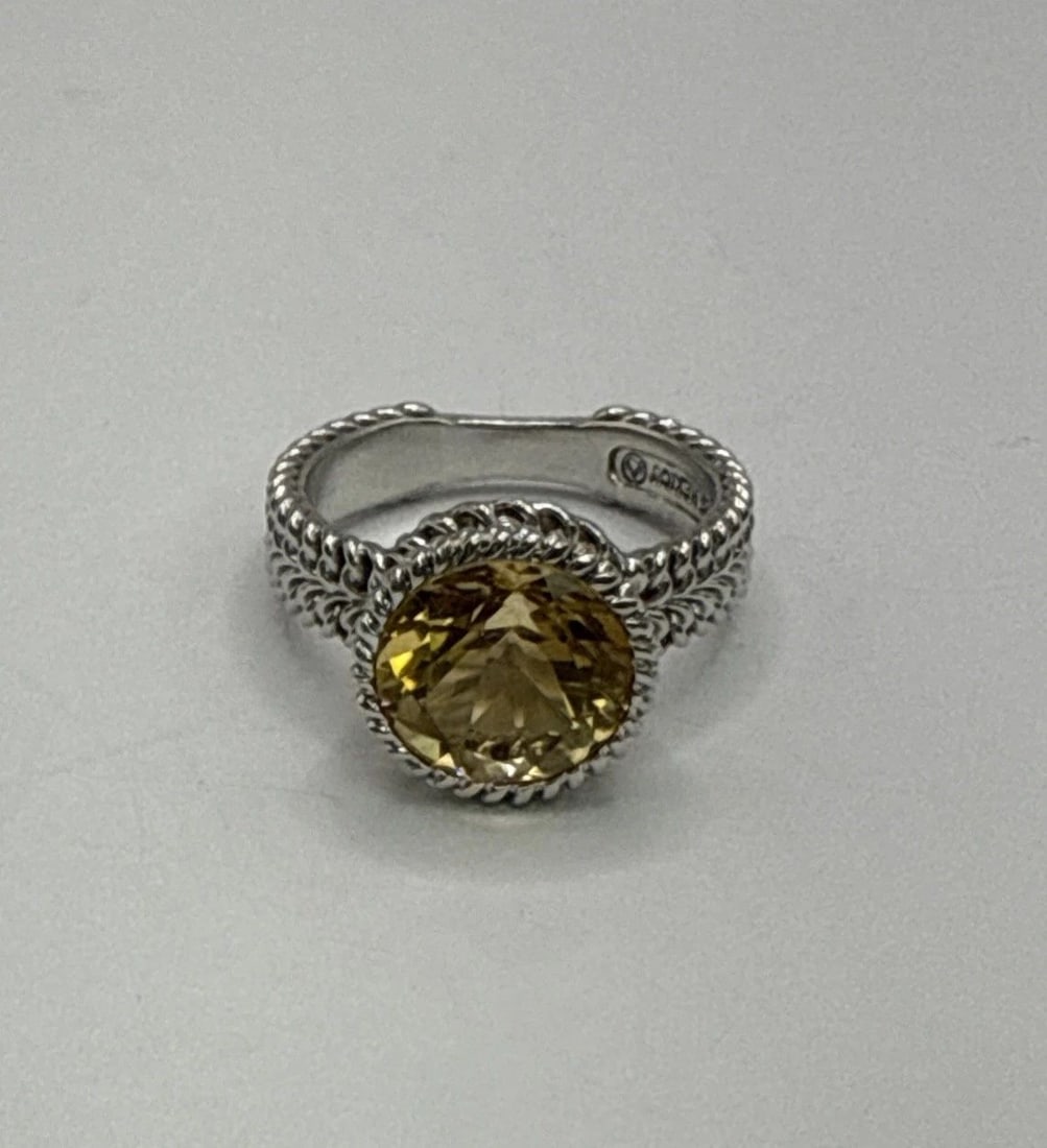 CITRINE AND STERLING SILVER SIZE 7 RING 5.0 GRAMS (1 of 2)